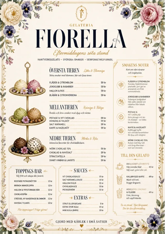 Afternoon Tea Sweets ice-cream-menu menu template preview