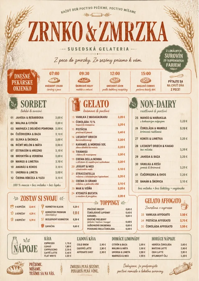 Bakery Rustic ice-cream-menu menu template preview