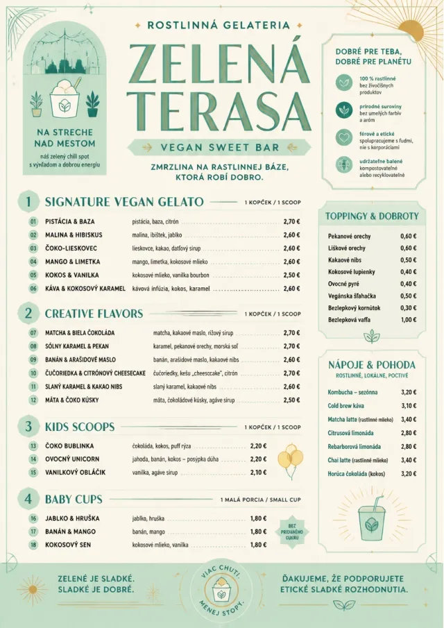 Vegan Sweet Bar ice-cream-menu menu template preview