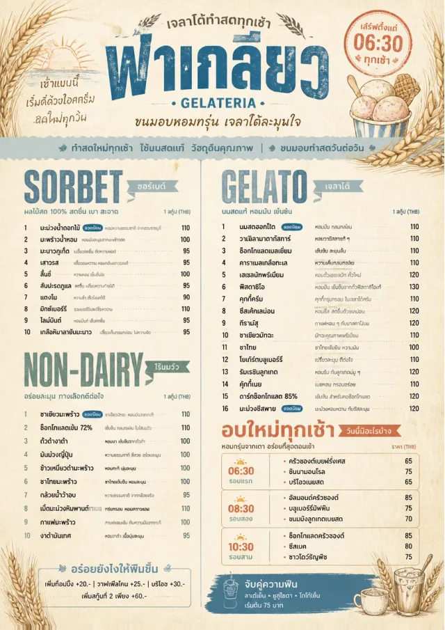 Bakery Rustic ice-cream-menu menu template preview