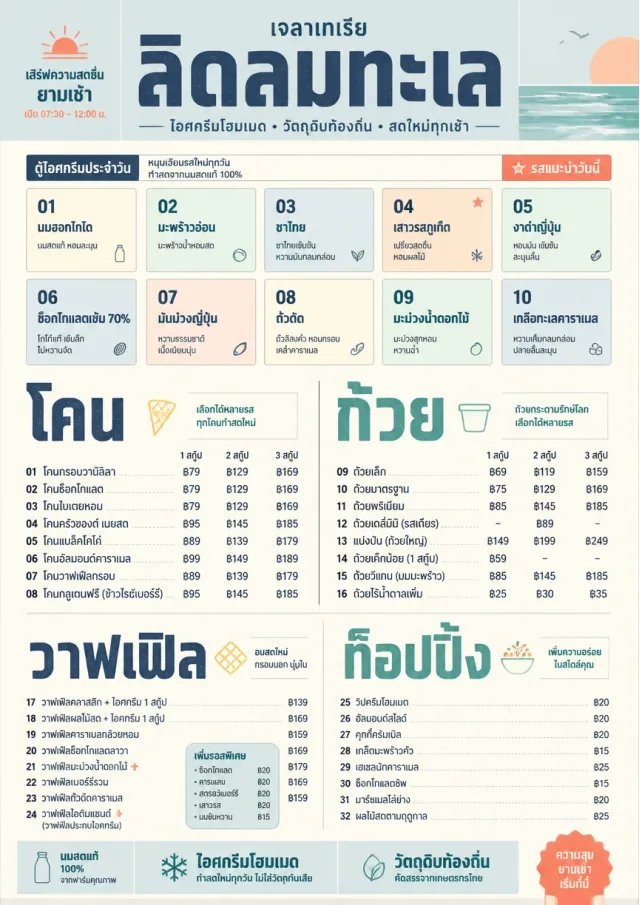 Cafe Dessert Case ice-cream-menu menu template preview