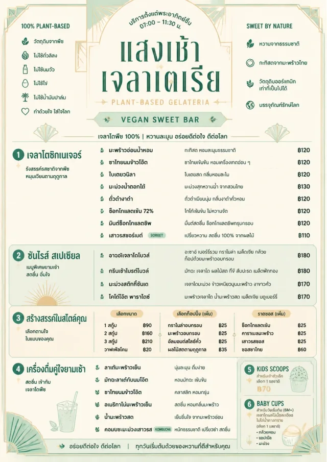 Vegan Sweet Bar ice-cream-menu menu template preview