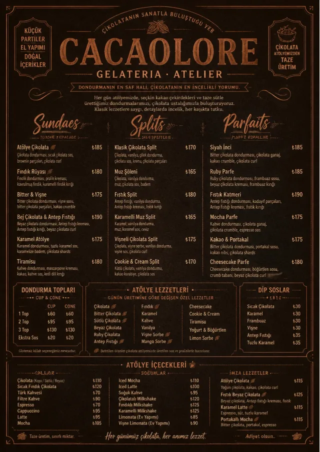 Chocolate Atelier ice-cream-menu menu template preview