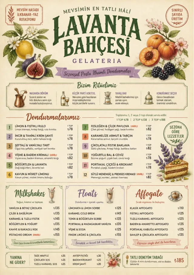 Seasonal Pastry ice-cream-menu menu template preview