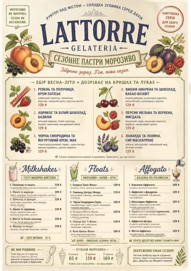 Seasonal Pastry ice-cream-menu menu template preview