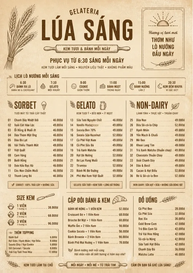 Bakery Rustic ice-cream-menu menu template preview