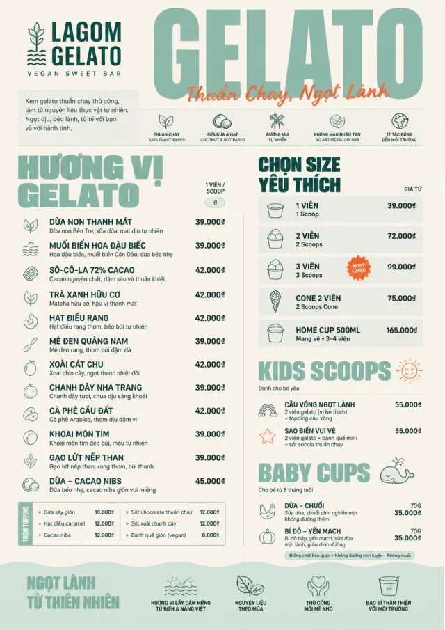 Vegan Sweet Bar ice-cream-menu menu template preview