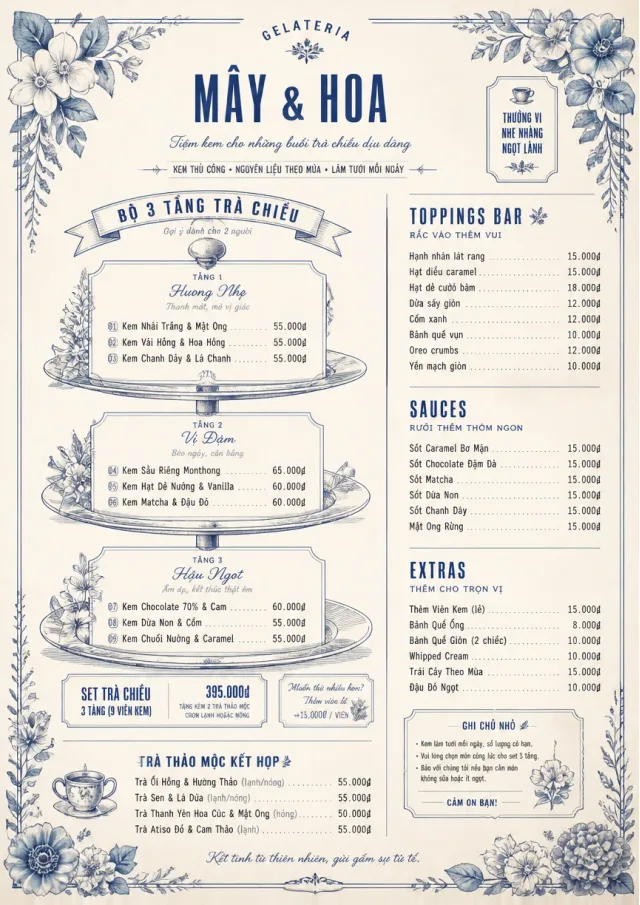 Afternoon Tea Sweets ice-cream-menu menu template preview