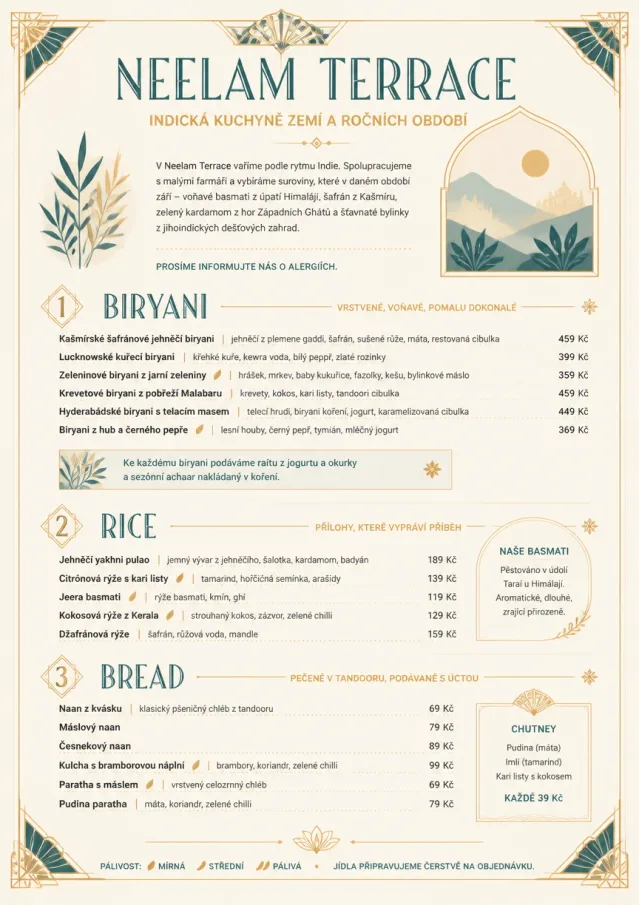 Fine Regional indian-menu menu template preview