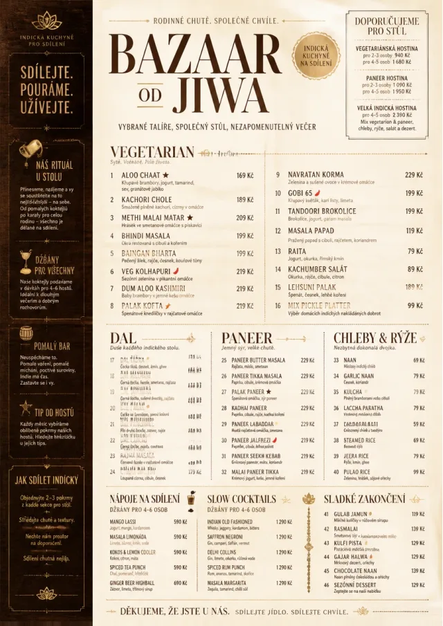 Family Style Feast indian-menu menu template preview