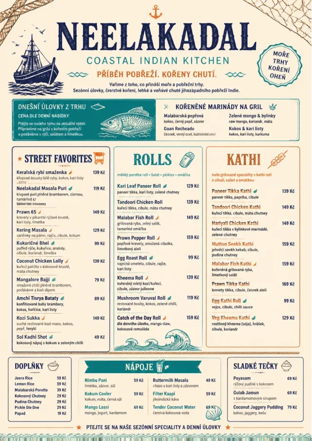 Coastal Regional indian-menu menu template preview