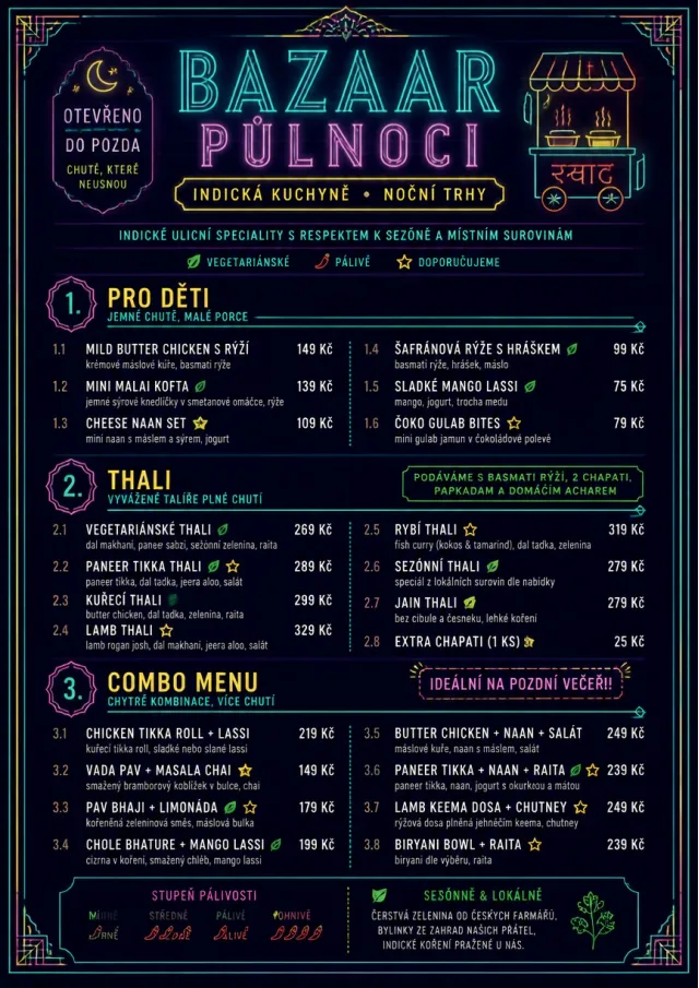 Night Market Neon indian-menu menu template preview