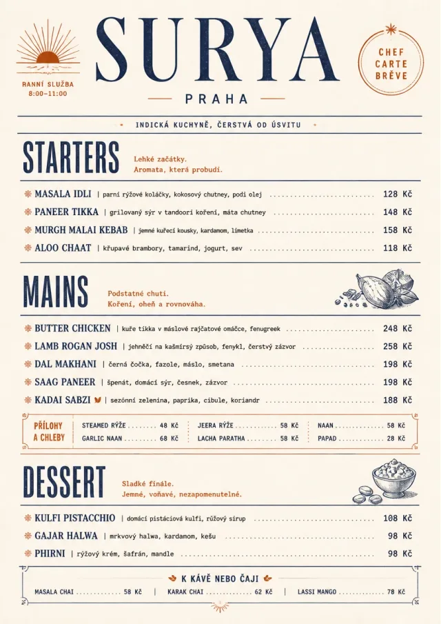 Chef Carte Brève indian-menu menu template preview