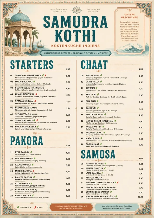 Heritage Tradition indian-menu menu template preview
