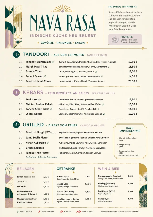 Modern Fusion indian-menu menu template preview