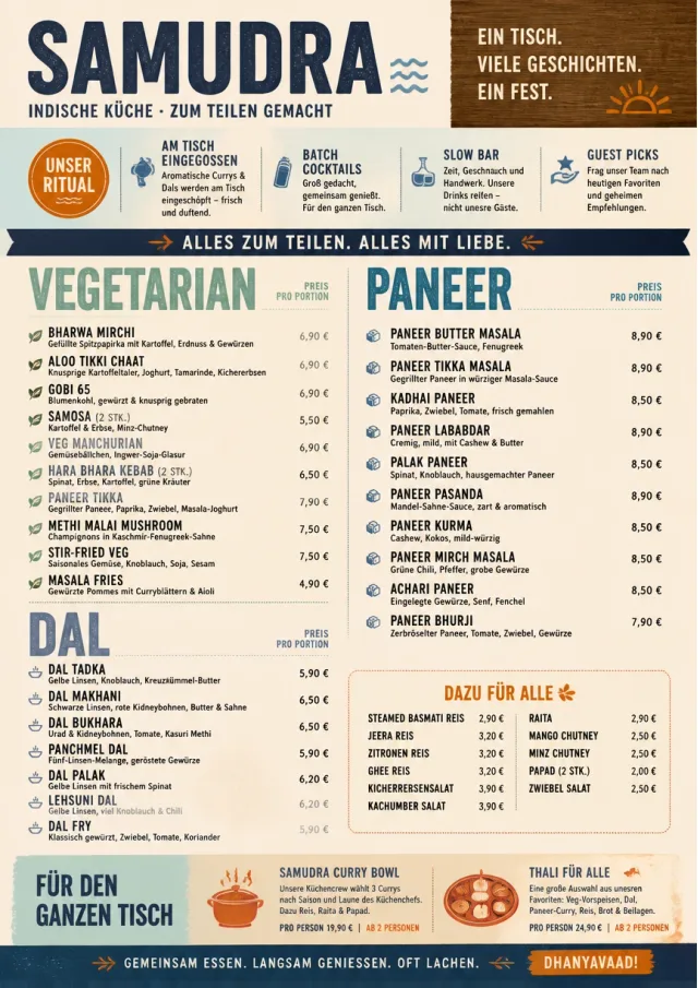 Family Style Feast indian-menu menu template preview