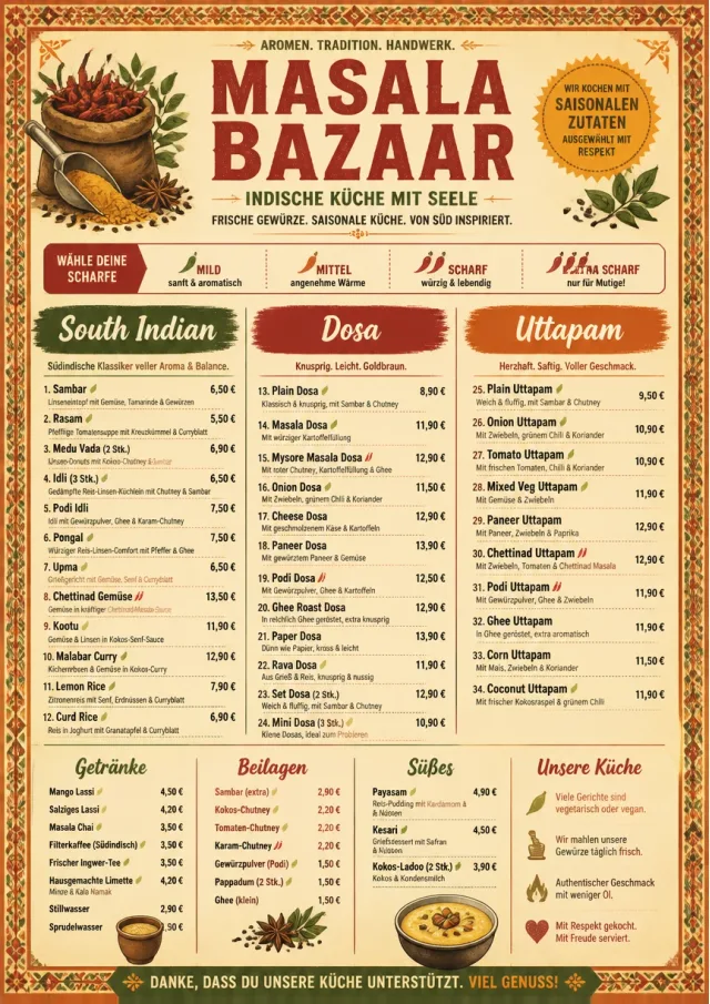 Spice Market Bold indian-menu menu template preview