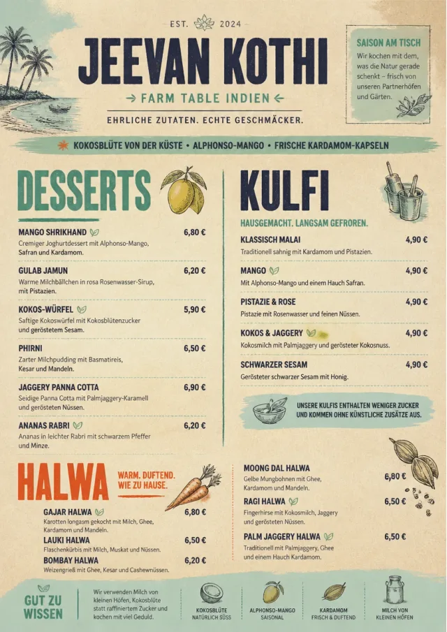 Farm Table Rustic indian-menu menu template preview