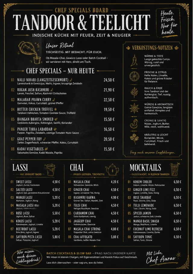 Chef Specials Board indian-menu menu template preview