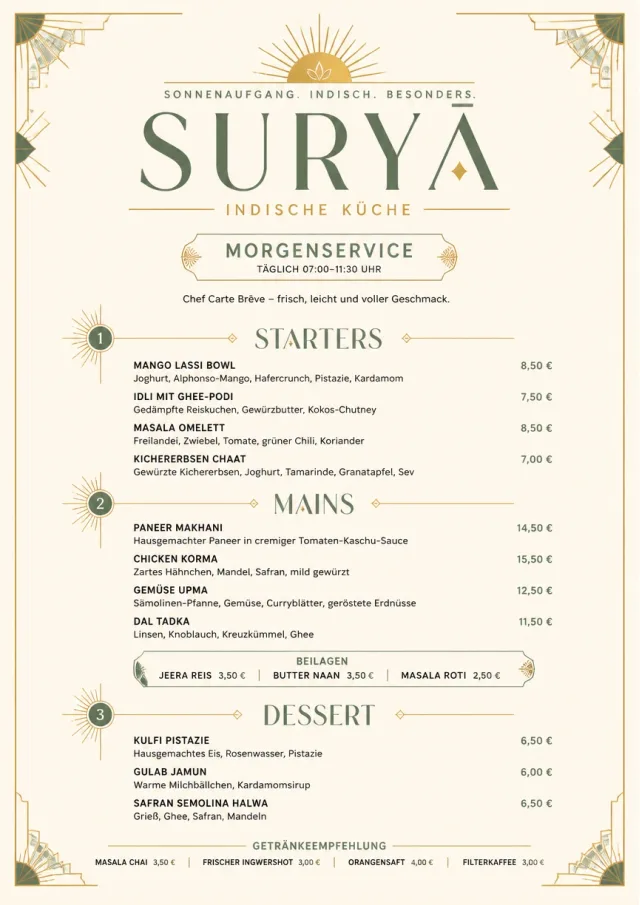 Chef Carte Brève indian-menu menu template preview