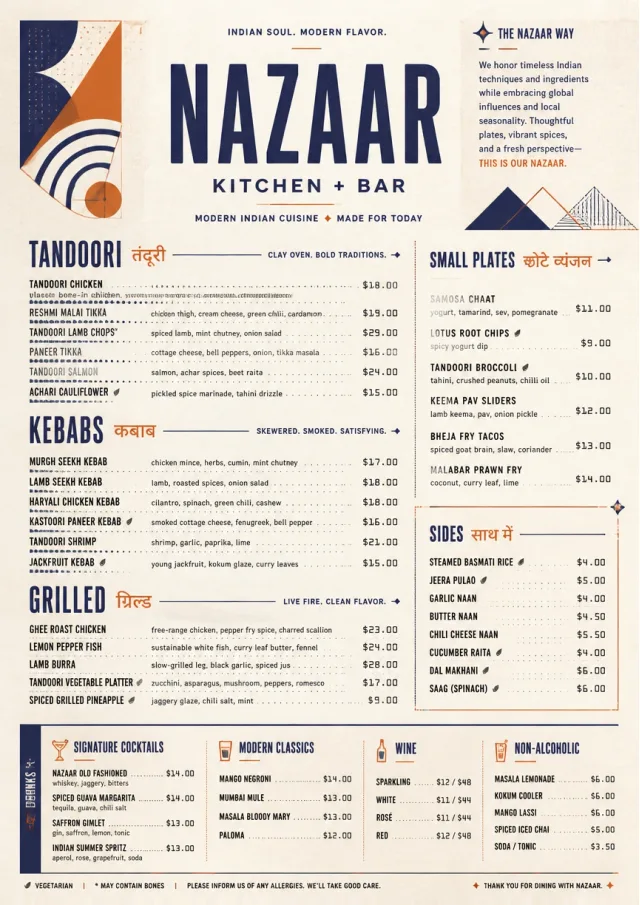 Modern Fusion indian-menu menu template preview