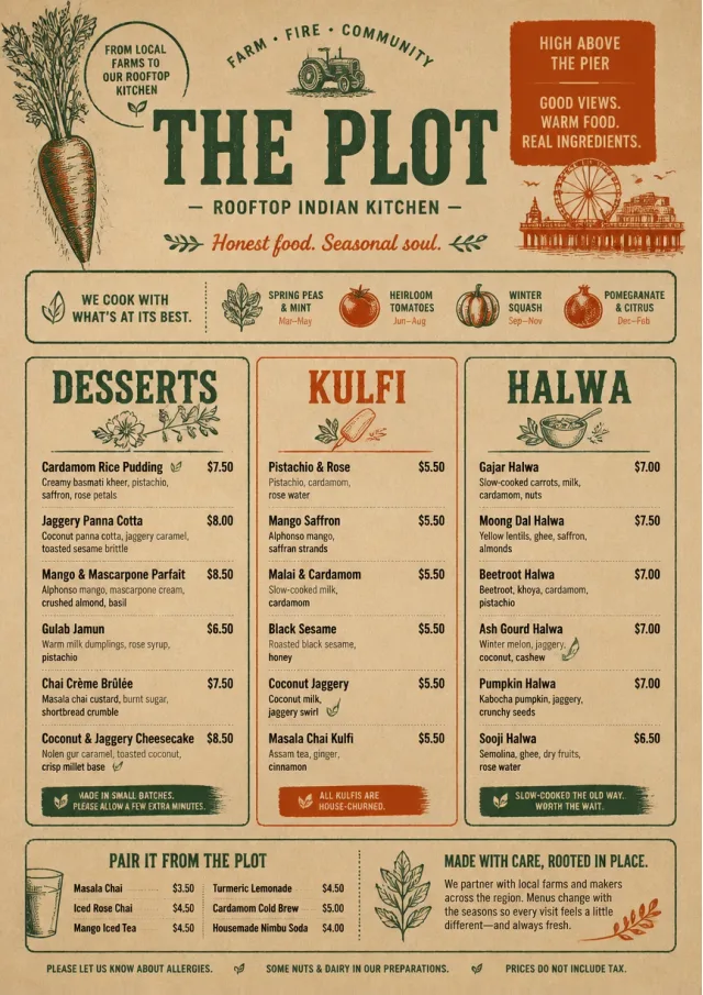Farm Table Rustic indian-menu menu template preview