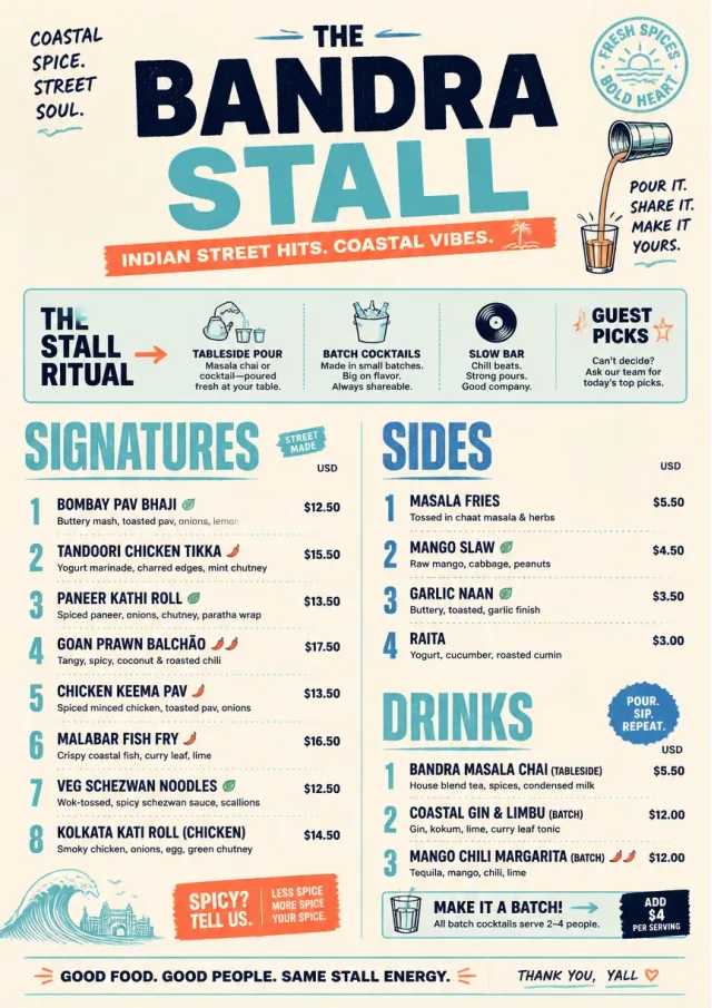 Street Stall Flyer indian-menu menu template preview