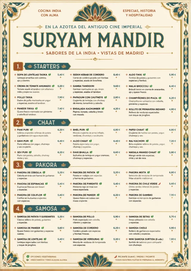 Heritage Tradition indian-menu menu template preview
