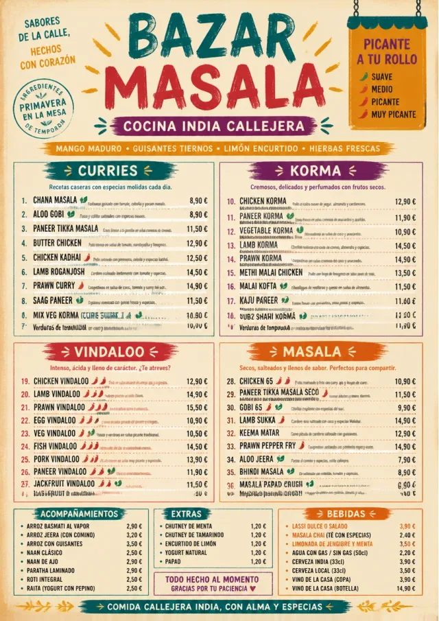 Street Stall Energy indian-menu menu template preview