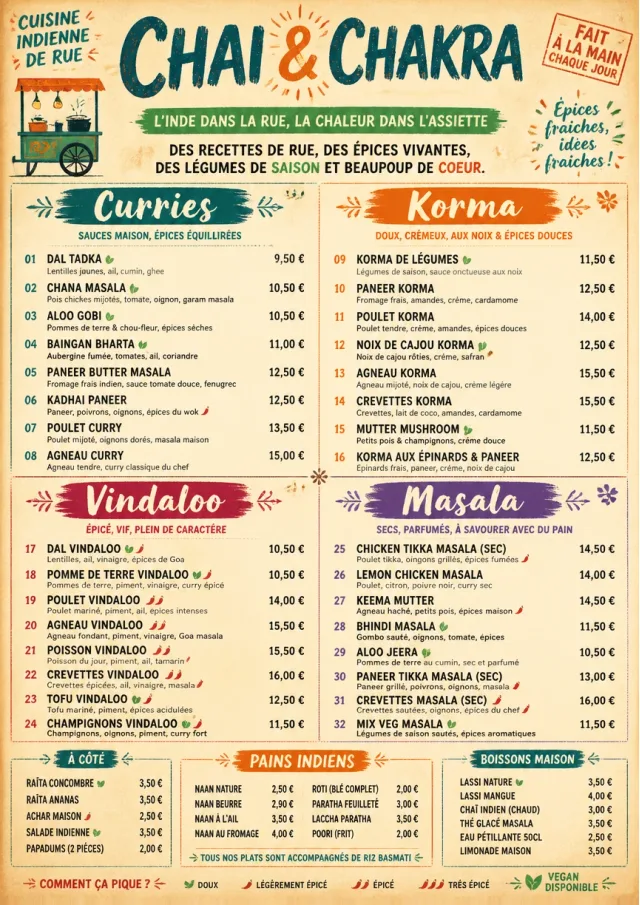 Street Stall Energy indian-menu menu template preview