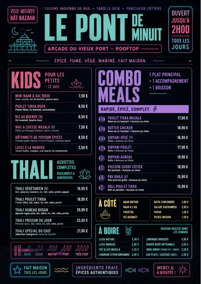 Night Market Neon indian-menu menu template preview