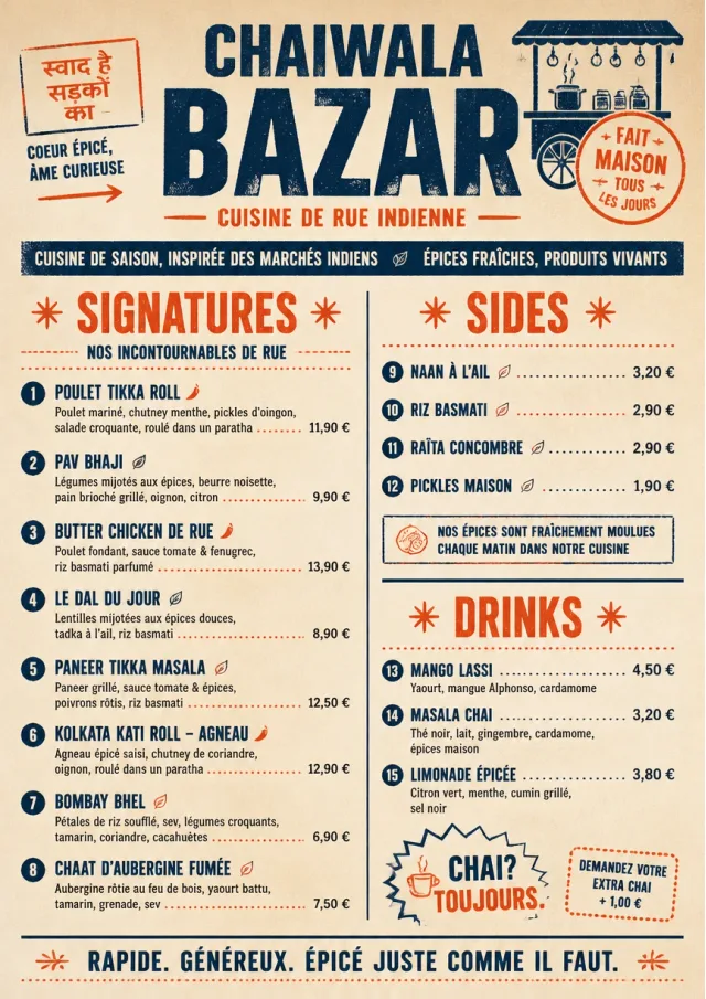 Street Stall Flyer indian-menu menu template preview