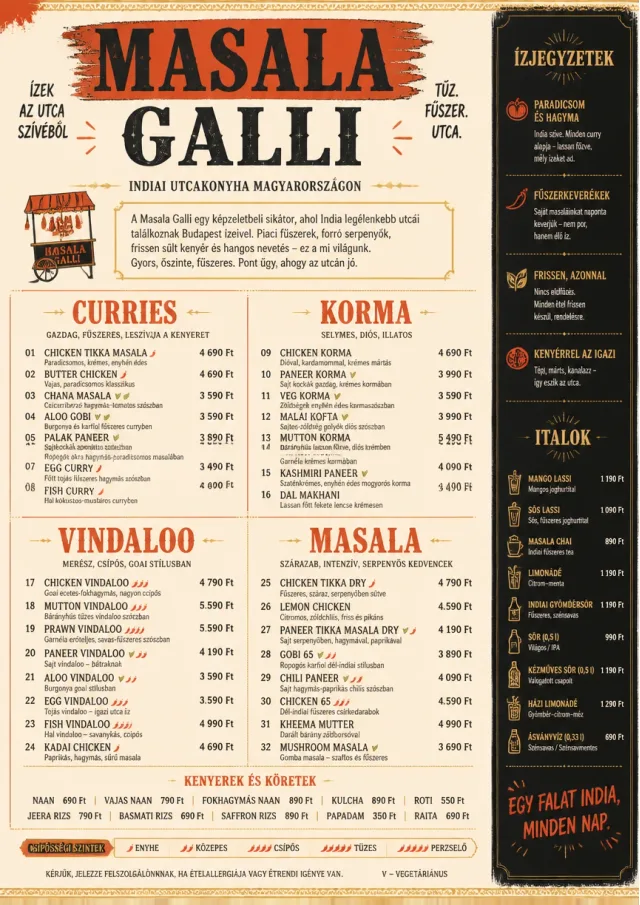 Street Stall Energy indian-menu menu template preview