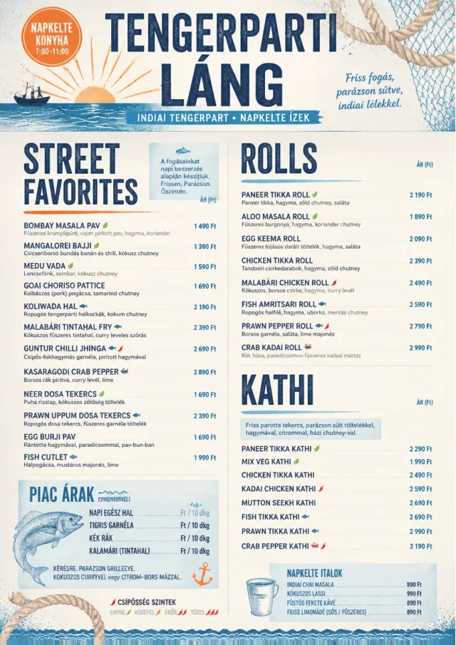 Coastal Regional indian-menu menu template preview