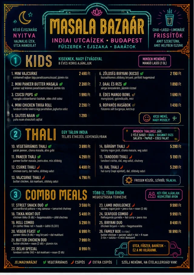 Night Market Neon indian-menu menu template preview