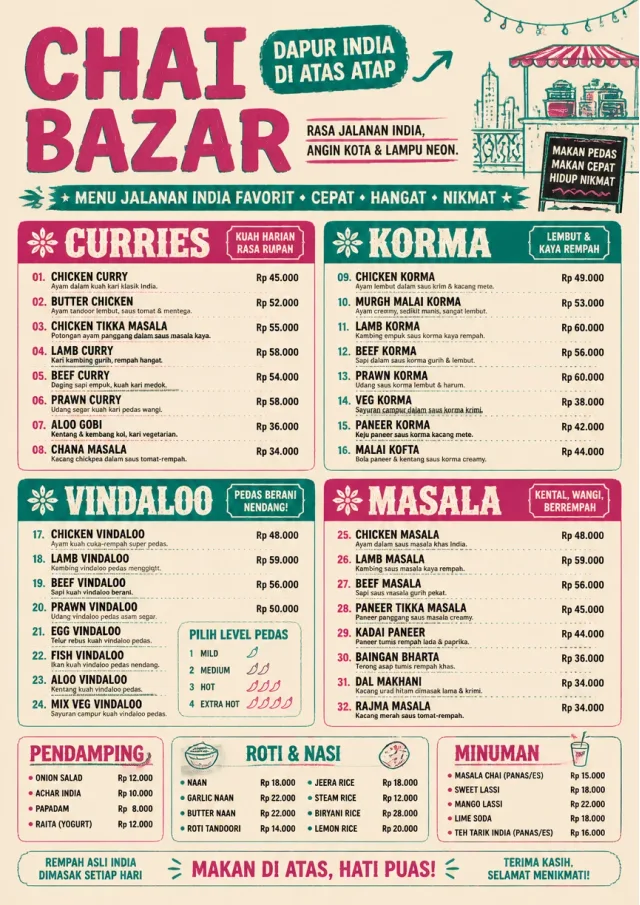 Street Stall Energy indian-menu menu template preview