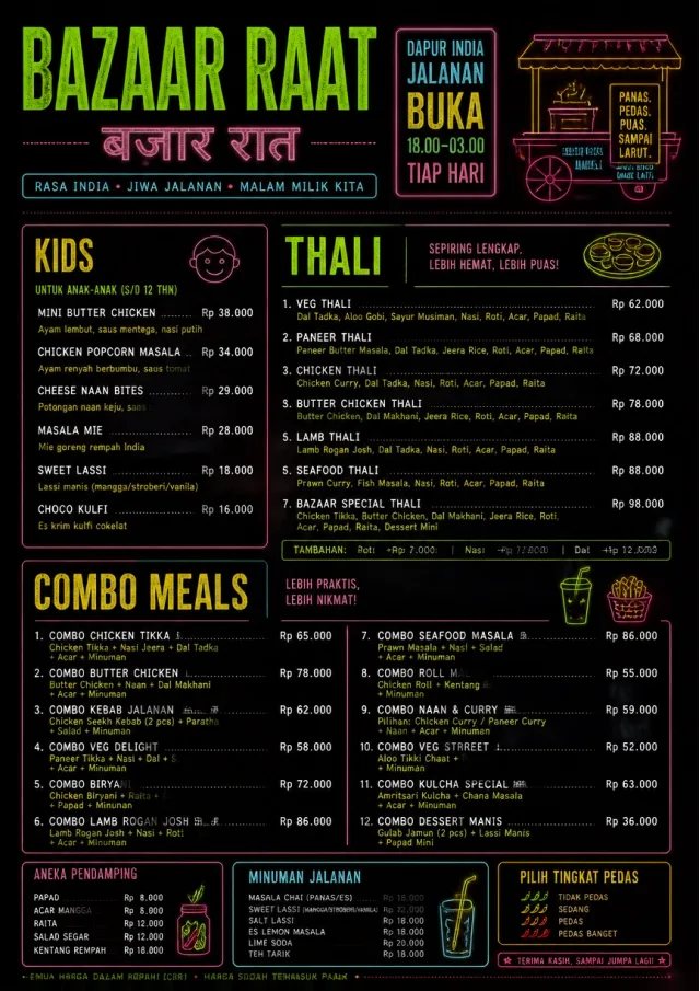 Night Market Neon indian-menu menu template preview