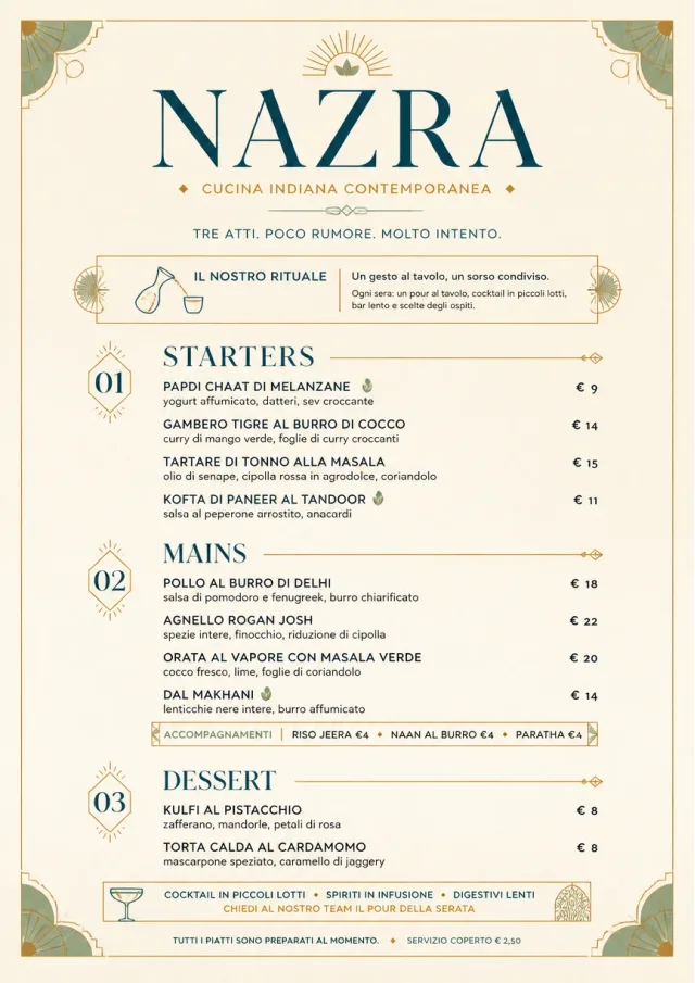 Chef Carte Brève indian-menu menu template preview