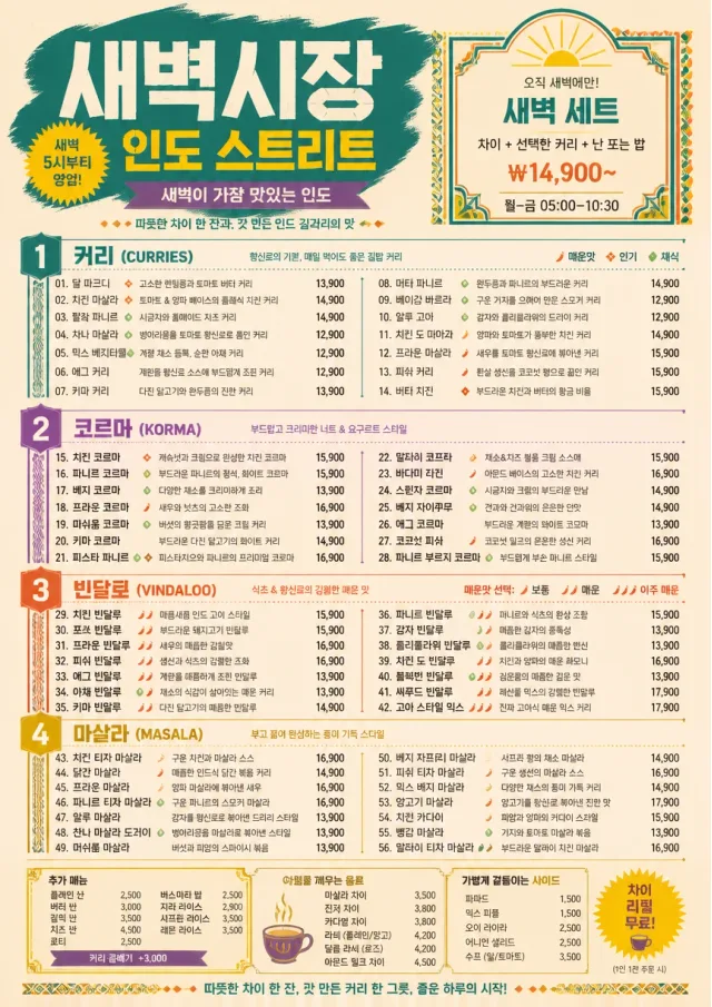 Street Stall Energy indian-menu menu template preview