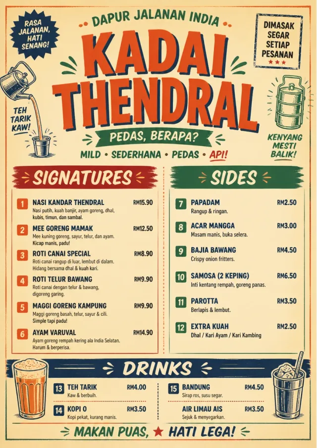 Street Stall Flyer indian-menu menu template preview
