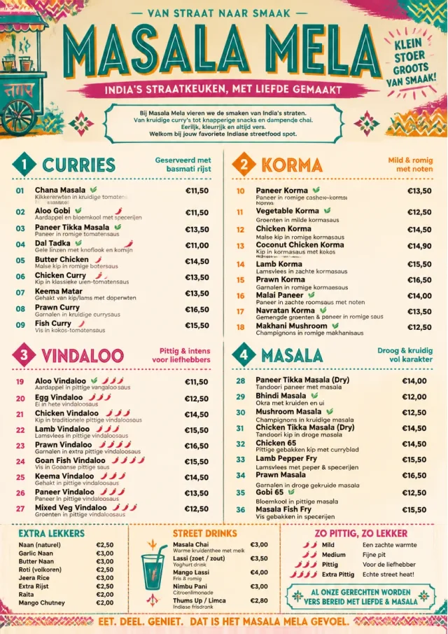 Street Stall Energy indian-menu menu template preview