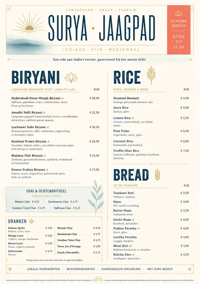 Fine Regional indian-menu menu template preview