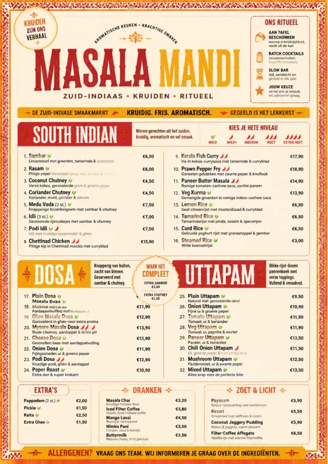 Spice Market Bold indian-menu menu template preview