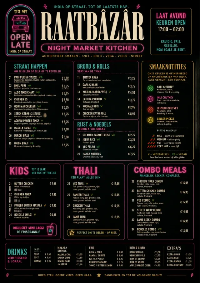 Night Market Neon indian-menu menu template preview