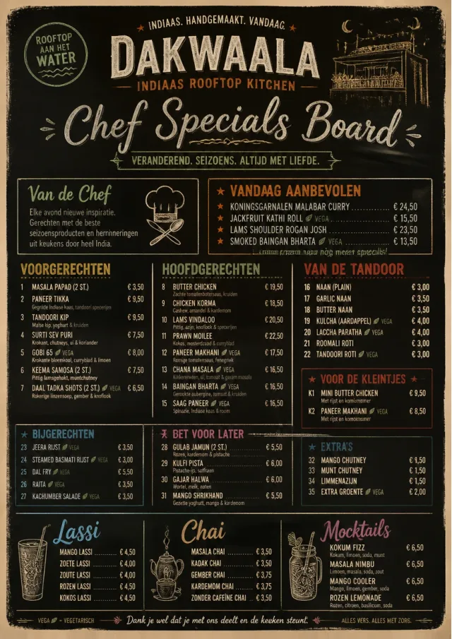 Chef Specials Board indian-menu menu template preview