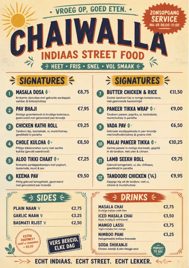 Street Stall Flyer indian-menu menu template preview