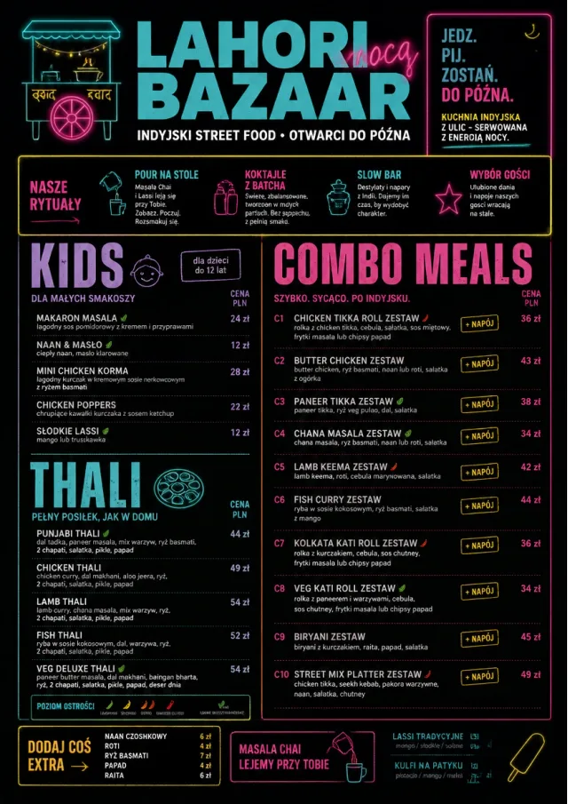 Night Market Neon indian-menu menu template preview