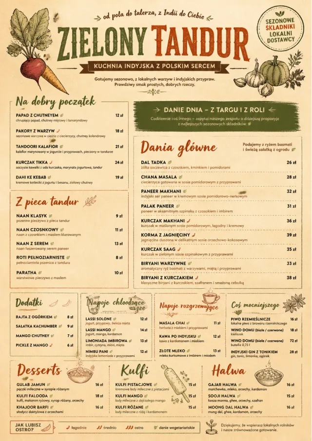 Farm Table Rustic indian-menu menu template preview