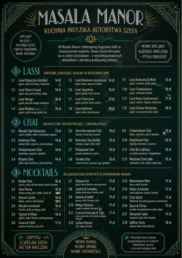 Chef Specials Board indian-menu menu template preview