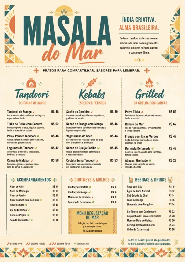 Modern Fusion indian-menu menu template preview